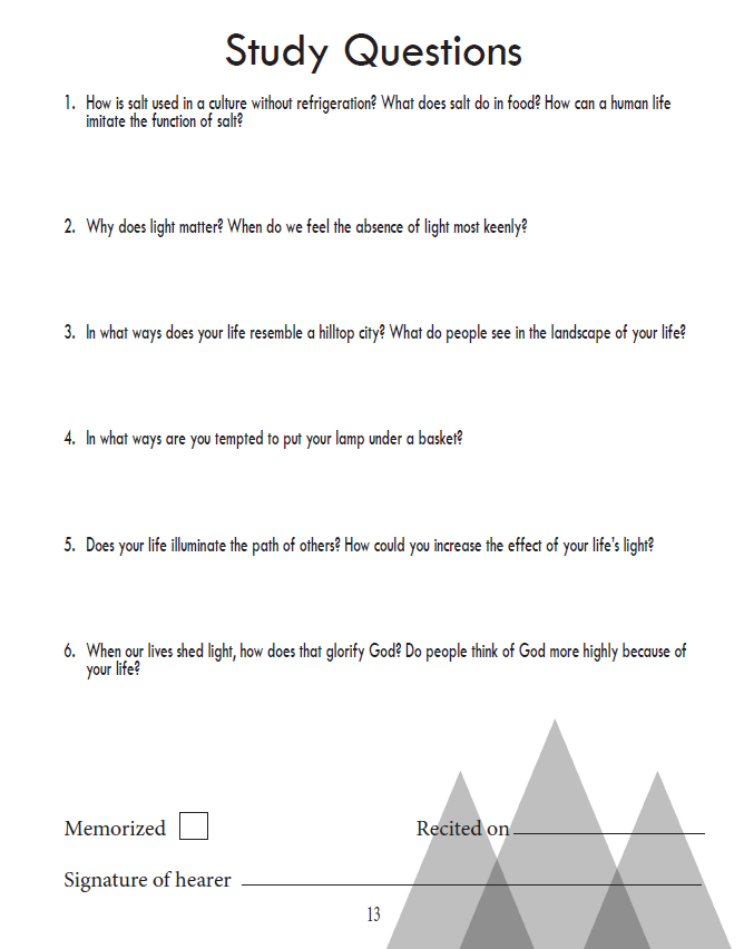 Sermon on the Mount Memory Journal